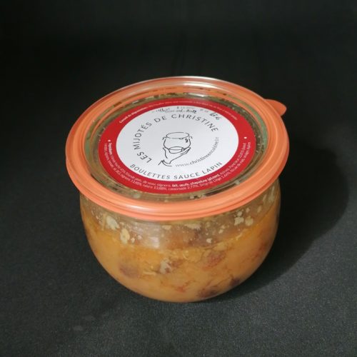 3 Boulettes sauce lapin +- 425 gr.