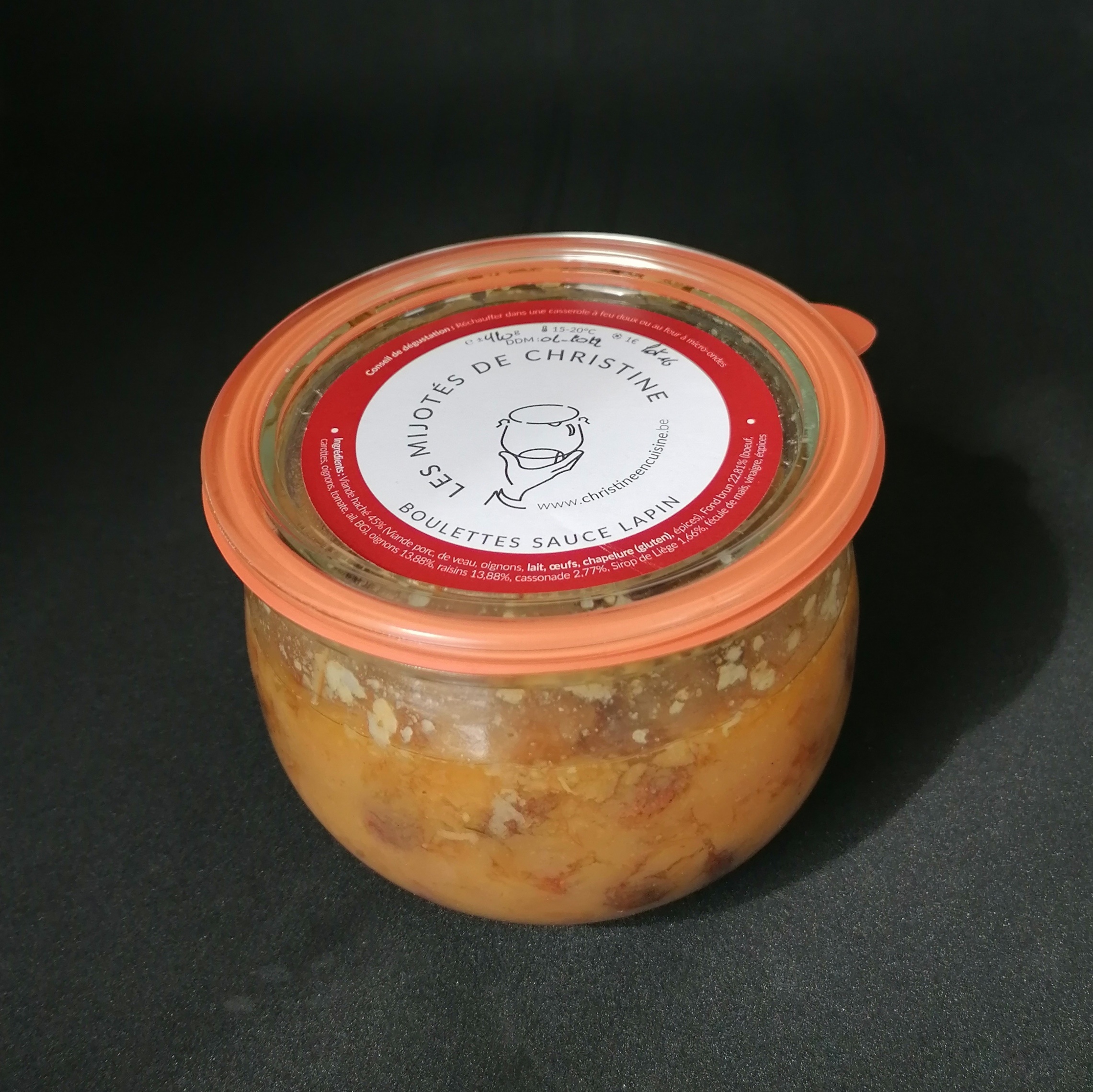 3 Boulettes sauce lapin +- 425 gr.